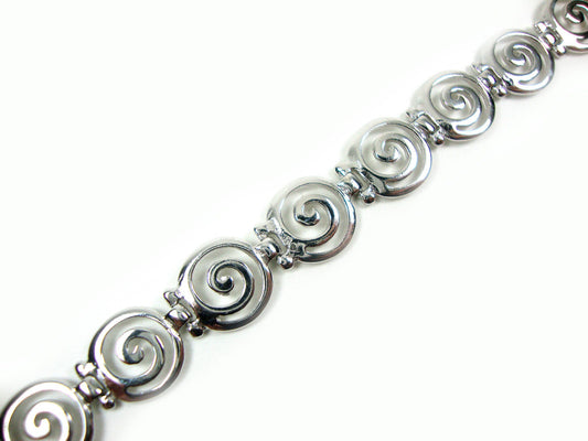 Bracelet grec ancien en argent sterling 925 infini spirale tourbillon clé vortex 10 mm motif bracelet tailles 16-22 cm, 6,24 "-8,58", bijoux grecs