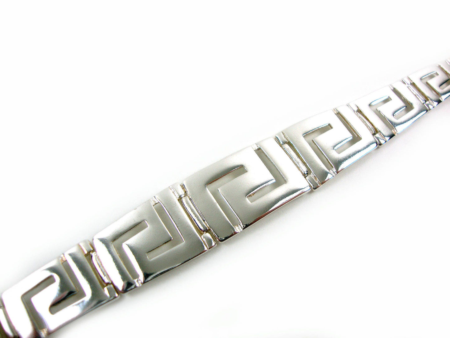 Sterling Silber 925 griechisches Armband allmähliche Ewigkeit Mäander Schlüsselarmband, alle Größen, griechischer Schmuck, griechisches Armband, griechisches Armband