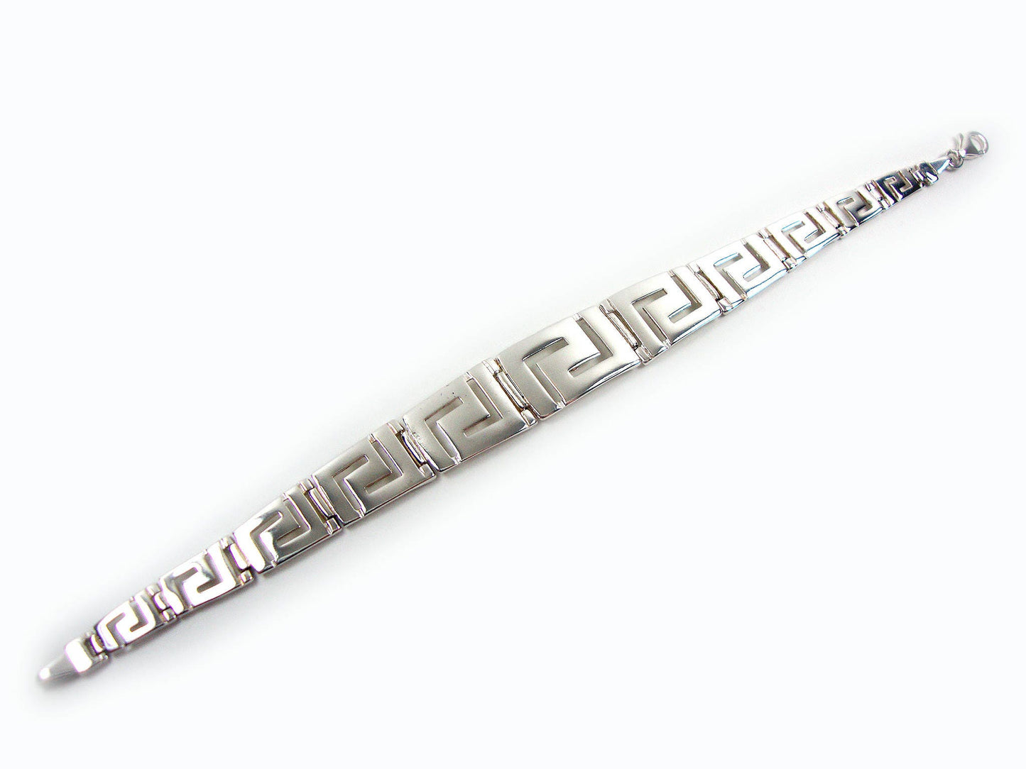 Sterling Silver 925 Greek Bracelet Gradual Eternity Meander Key Bracelet, Toutes les tailles, Bijoux grecs, Bracelet grec, Brassard Griechisches