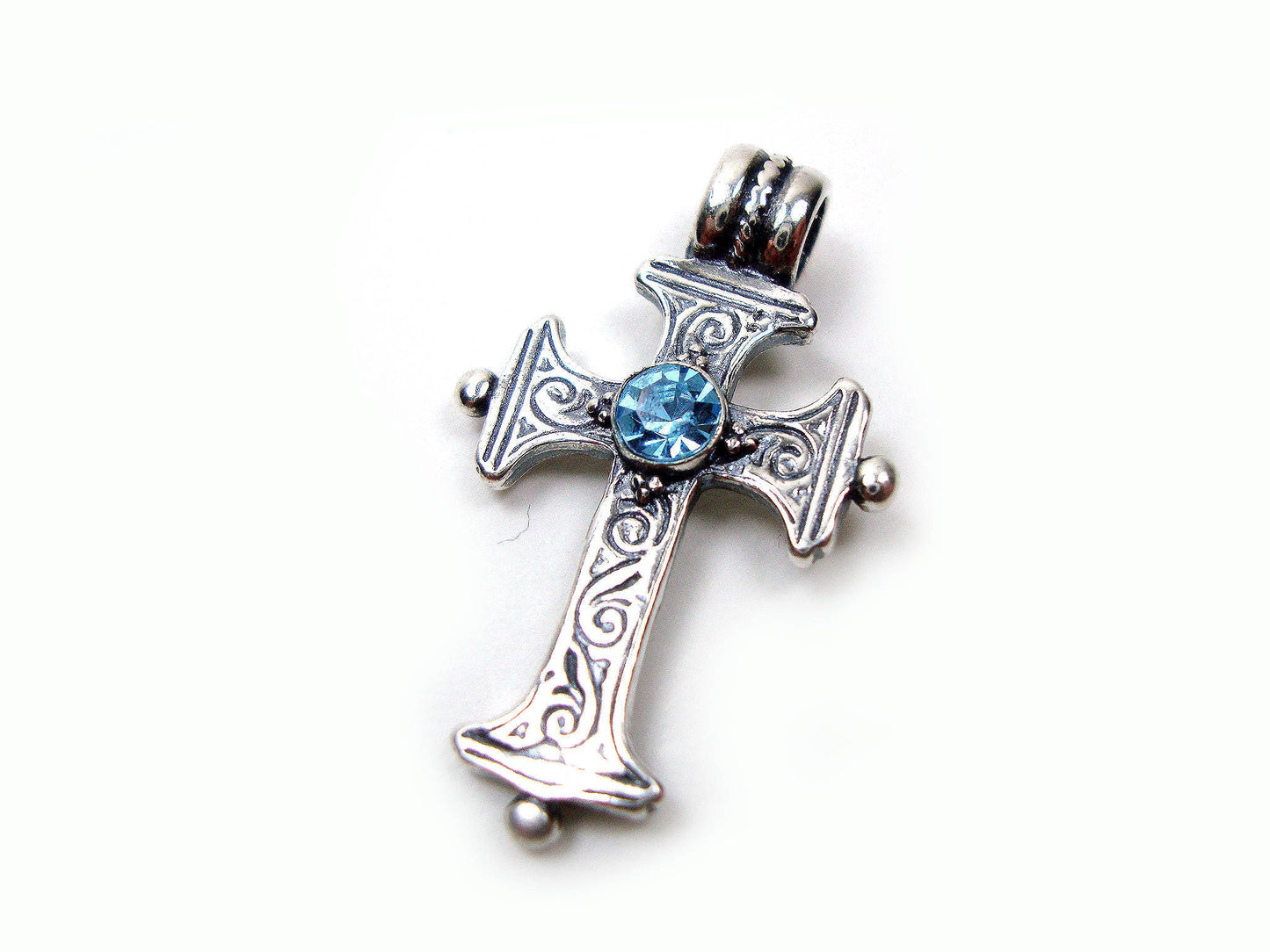 Sterling Silver 925 Greek Byzantine Cross Blue Stone, Byzantine Cross, Byzantine Jewelry, Silver Greek Cross Griechische Kreuz