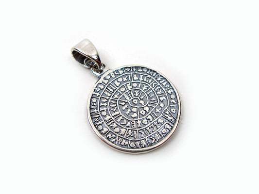 Silver Greek pendant of the Phaistos Disc made of Sterling Silver 925 from Greece