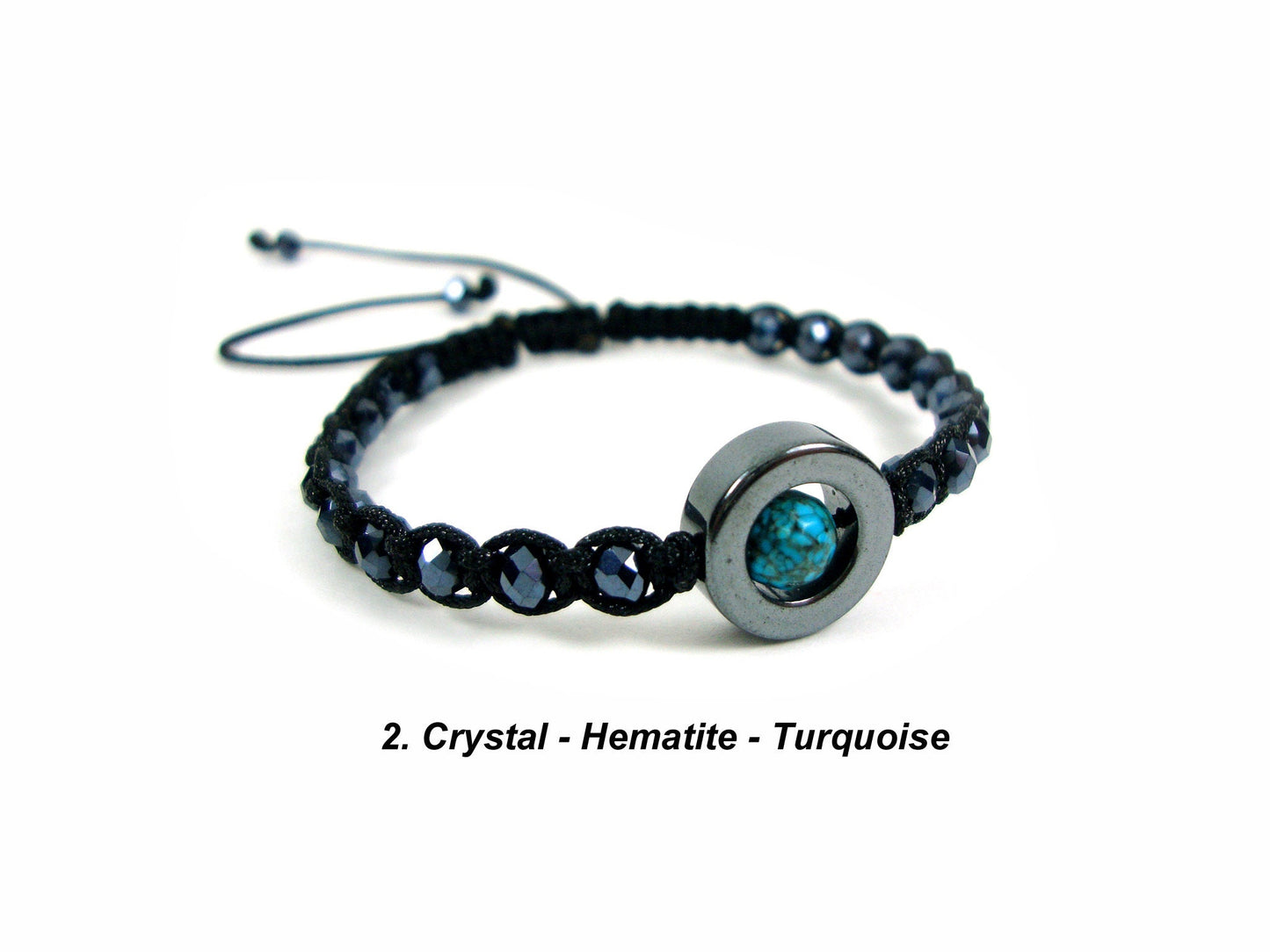 Trendige, moderne, verstellbare Makramee-Armbänder mit Swarovski-Kristallen und Natursteinen