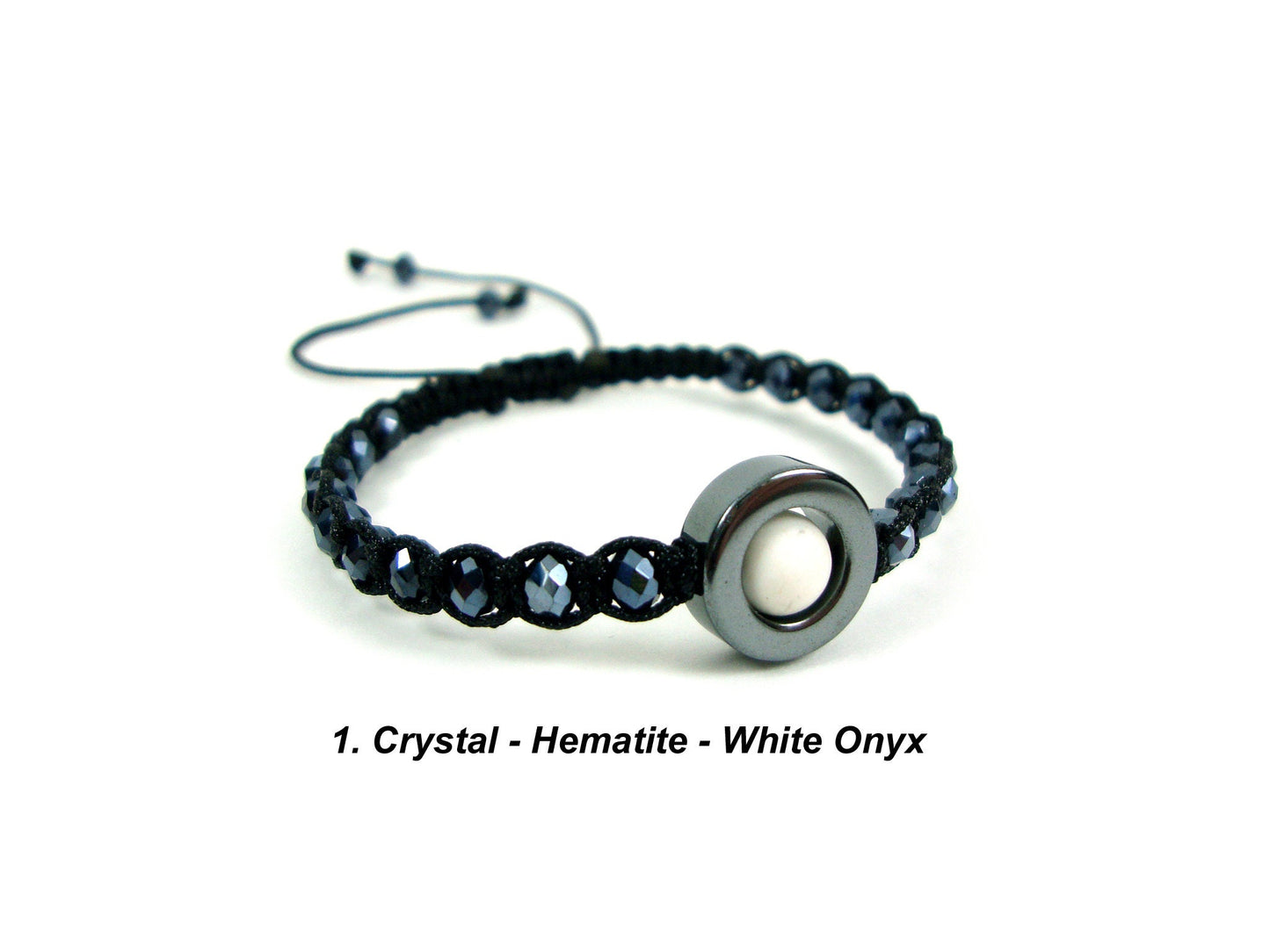 Trendy Modern Macrame Adjustable Bracelets With Swarovski Crystals And Natural Stones