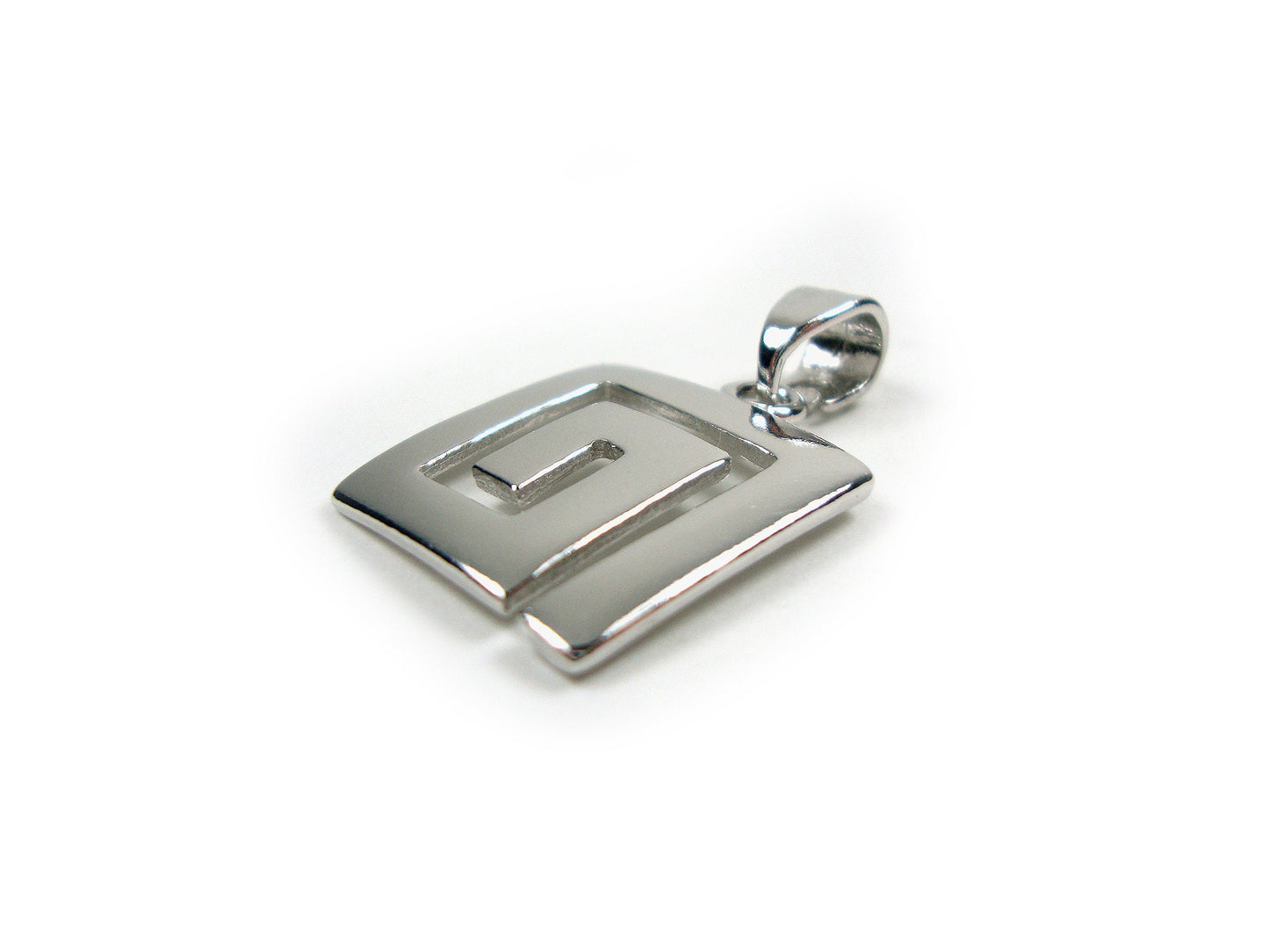 Sterling Silver 925 Greek Pendant , Square Greek Eternity Key 18x18 mm , Greek Jewelry , греческая кулон , Griechischer Anhänger