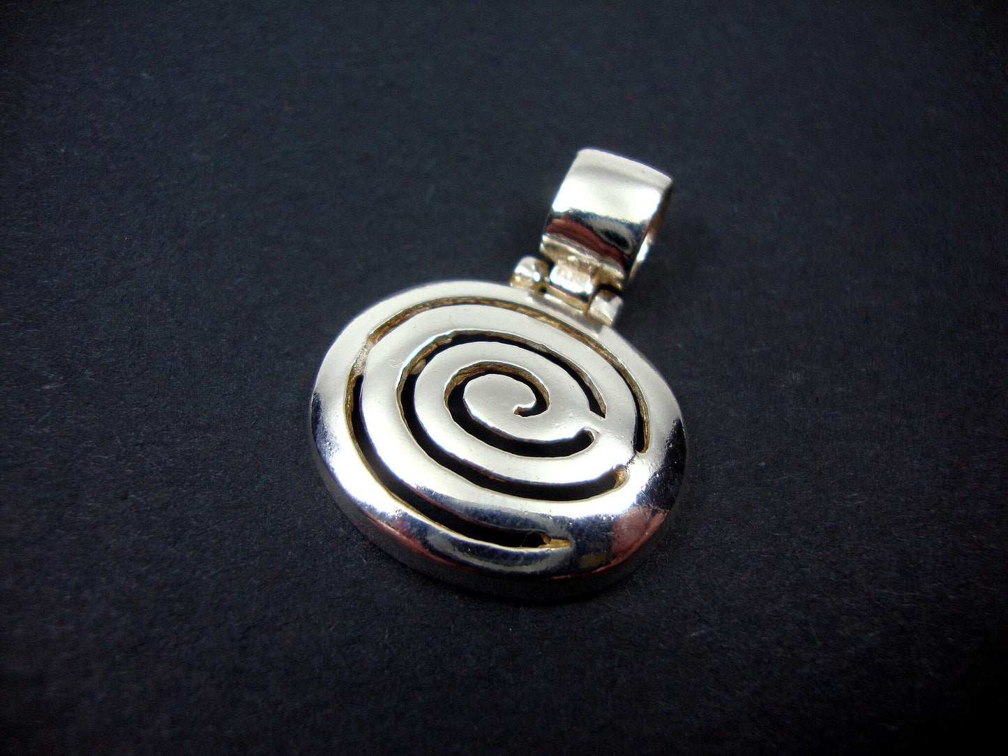 Pendentif spirale en argent grec, Eternity Oval Vortex Spiral Key Jewelry 23x30mm, Griechische Silber Anhangerm, Pendetif Argent Grecque