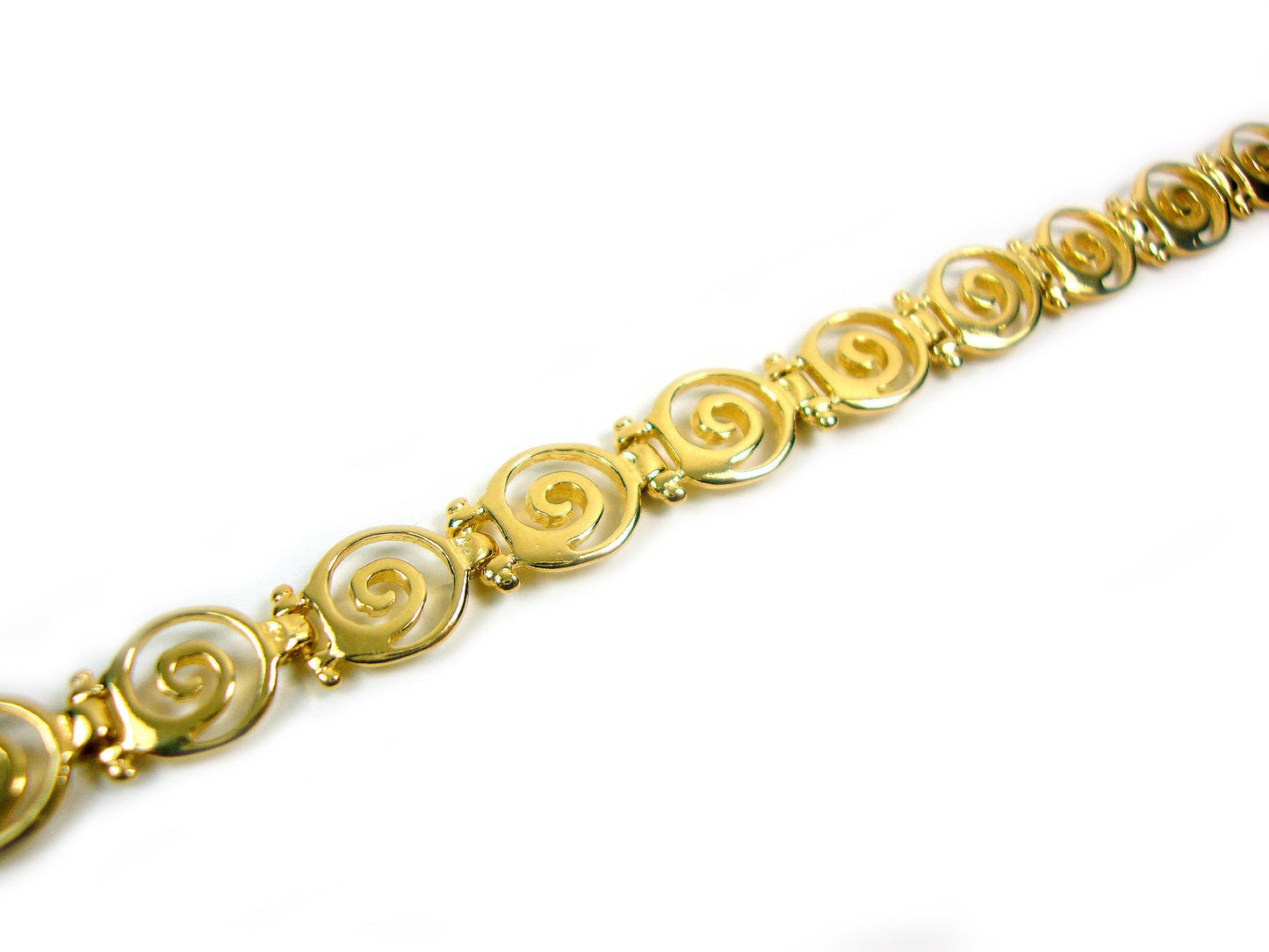 Greek Spiral Gold Plated Silver Bracelet 8mm