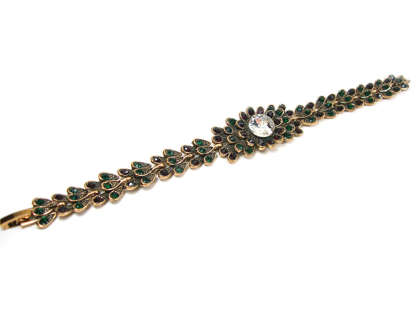 Türkisches Schmuckarmband, mehrfarbige Kristalle, modernes Blattform-Armband, ethnisches antikes Armband, türkisches Armband, traditioneller Schmuck