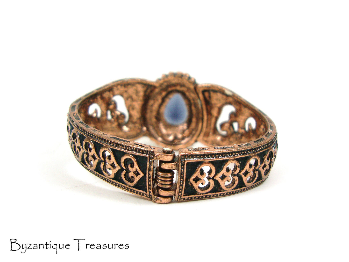 Bracelet jonc byzantin pierres de cristal, bracelet oxydé byzantin, bracelet turc, bijoux turcs, bracelet traditionnel, antique