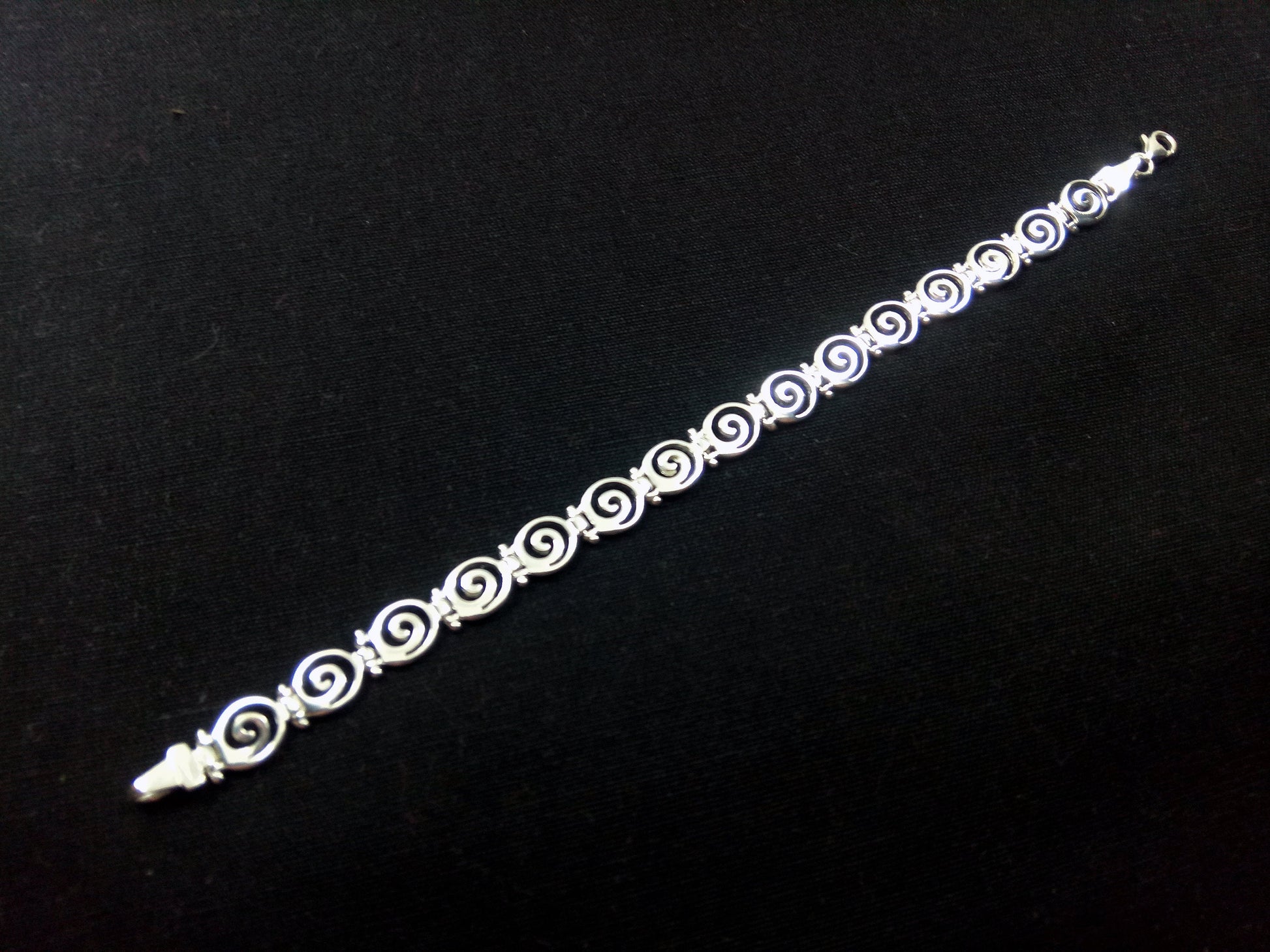 Sterling Silver 925 Ancient Greek Spiral Bracelet 8mm, Greek Silver Br ...