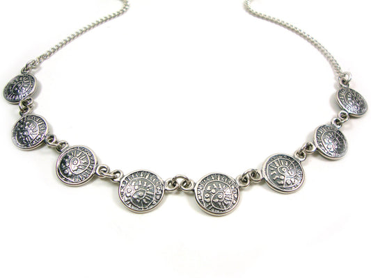 HALF PRICE | Phaistos Disc Silver necklace 10mm | Sirioti Jewelry