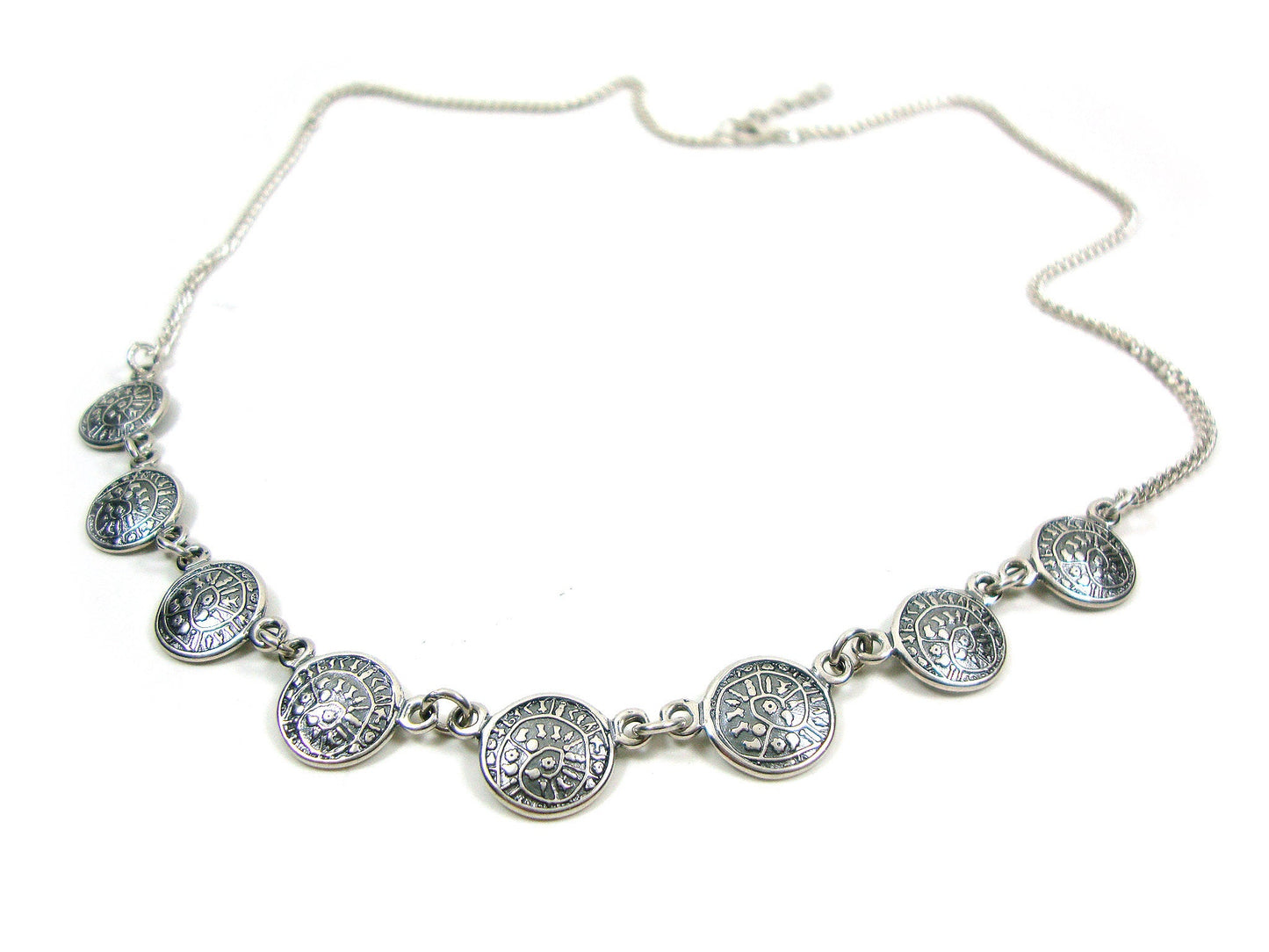 HALF PRICE | Phaistos Disc Silver necklace 10mm | Sirioti Jewelry