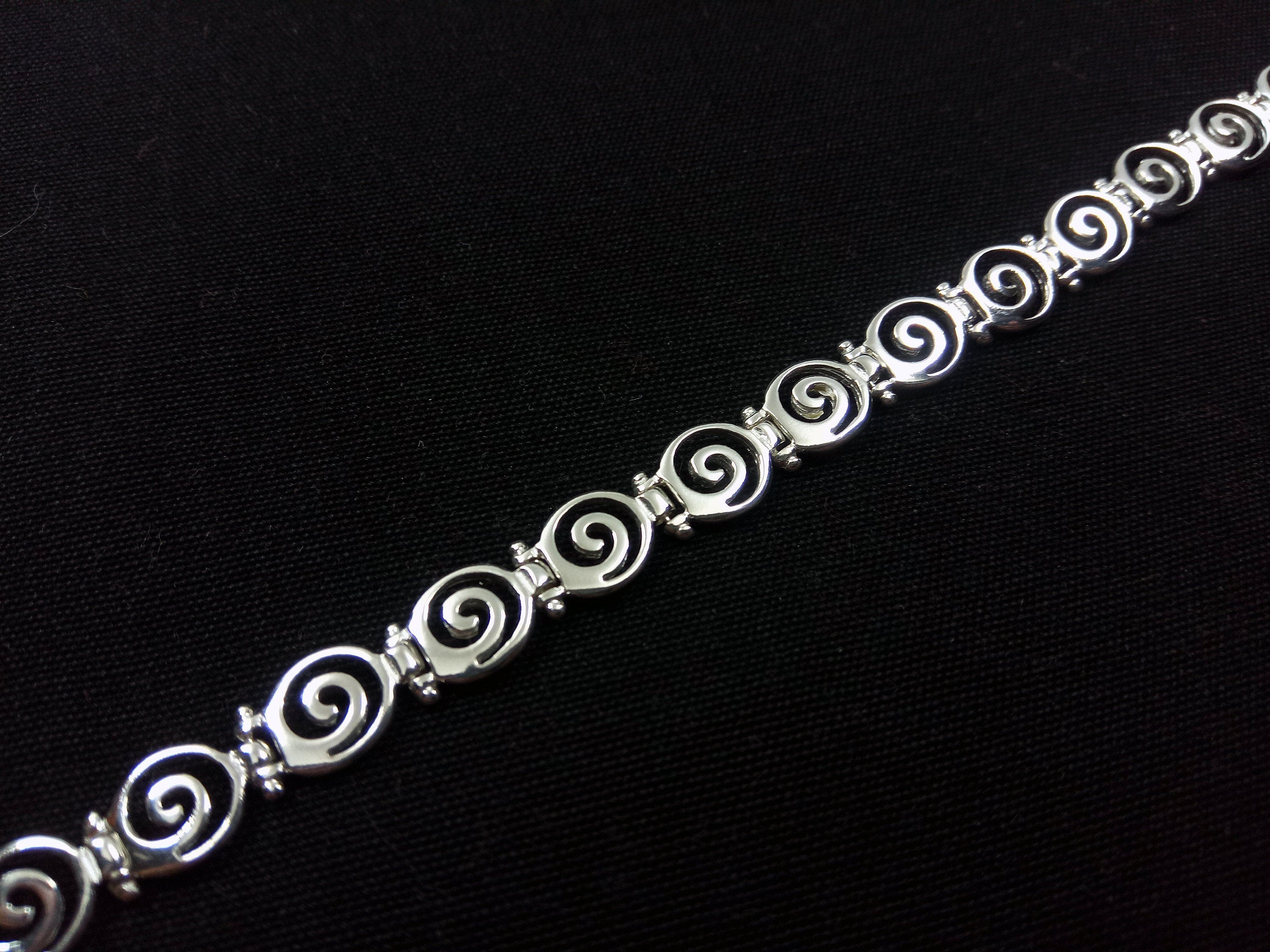 8 inch sterling silver coin bracelet outlet 1900's WW1 era complete piece .925 silver