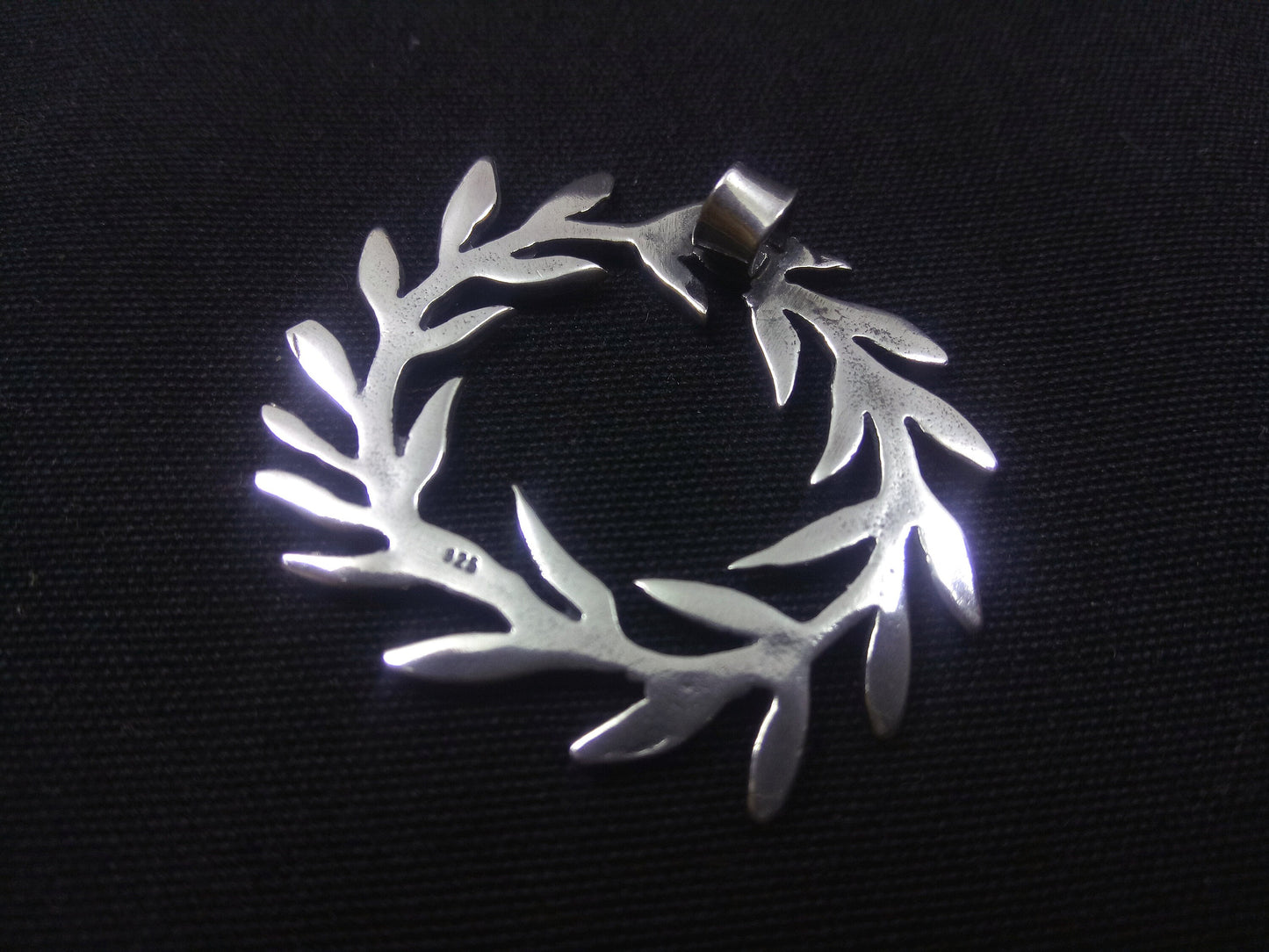 Sterling Silver 925 Ancient Greek Olive Leaf Leaves Branch , Olympic Games Olive Wreath, Silver Greek pendant, Griechischer Silber Schmuck