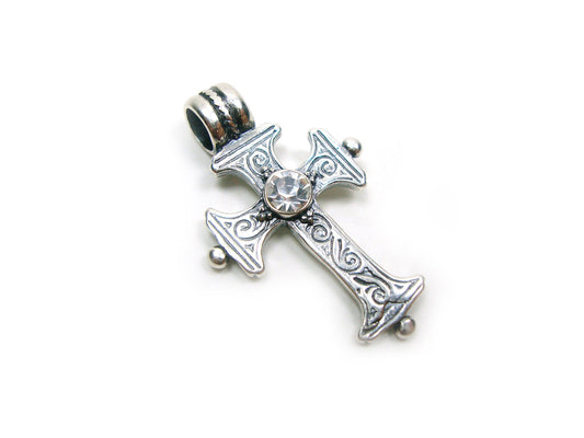 Sterling Silver 925 Greek Byzantine Cross Diamond Color Crystal , Byzantine Cross, Byzantine Jewelry, Silver Greek Cross Griechische Kreuz