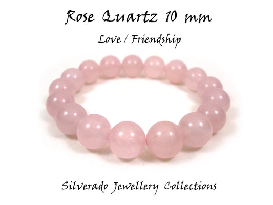 Natural Rose Quartz Stones 10mm Greek Love friendship Caring Bracelet, Silver Color Lava Stones, Lava Bracelet, Mens Womens Lava Bracelet