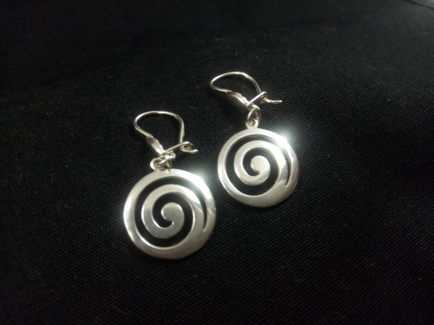 Sterling Silver 925 Greek Spiral Swirl Vortex Dangle Earrings 16mm, Greek Silver Spiral Earrings, Greek Jewelry, Griechische Silber Ohrringe