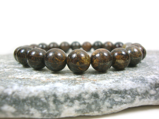 Natural Bronzite Brown Stones 8mm Bracelet, Brown Bronze Bronzite Bracelet, Gemstone Bracelet, Mens Womens Neutral Earth Tone Gift Bracelet