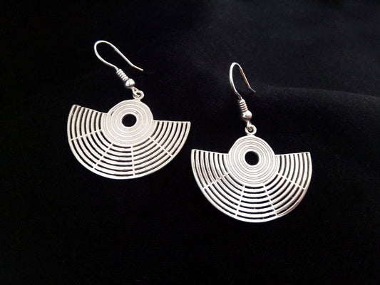 Sterling Silver 925 Ancient Greek Theater Amphitheater Epidaurus Dangle Modern Greek Jewelry Earrings, Griechischer Silber Ohrringe, Grece