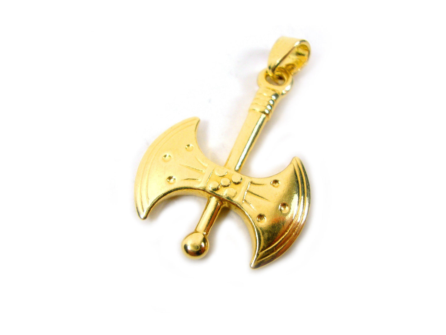 Sterling Silver Greek Jewelry - Minoan Double Axe Pendant with Gold Plating