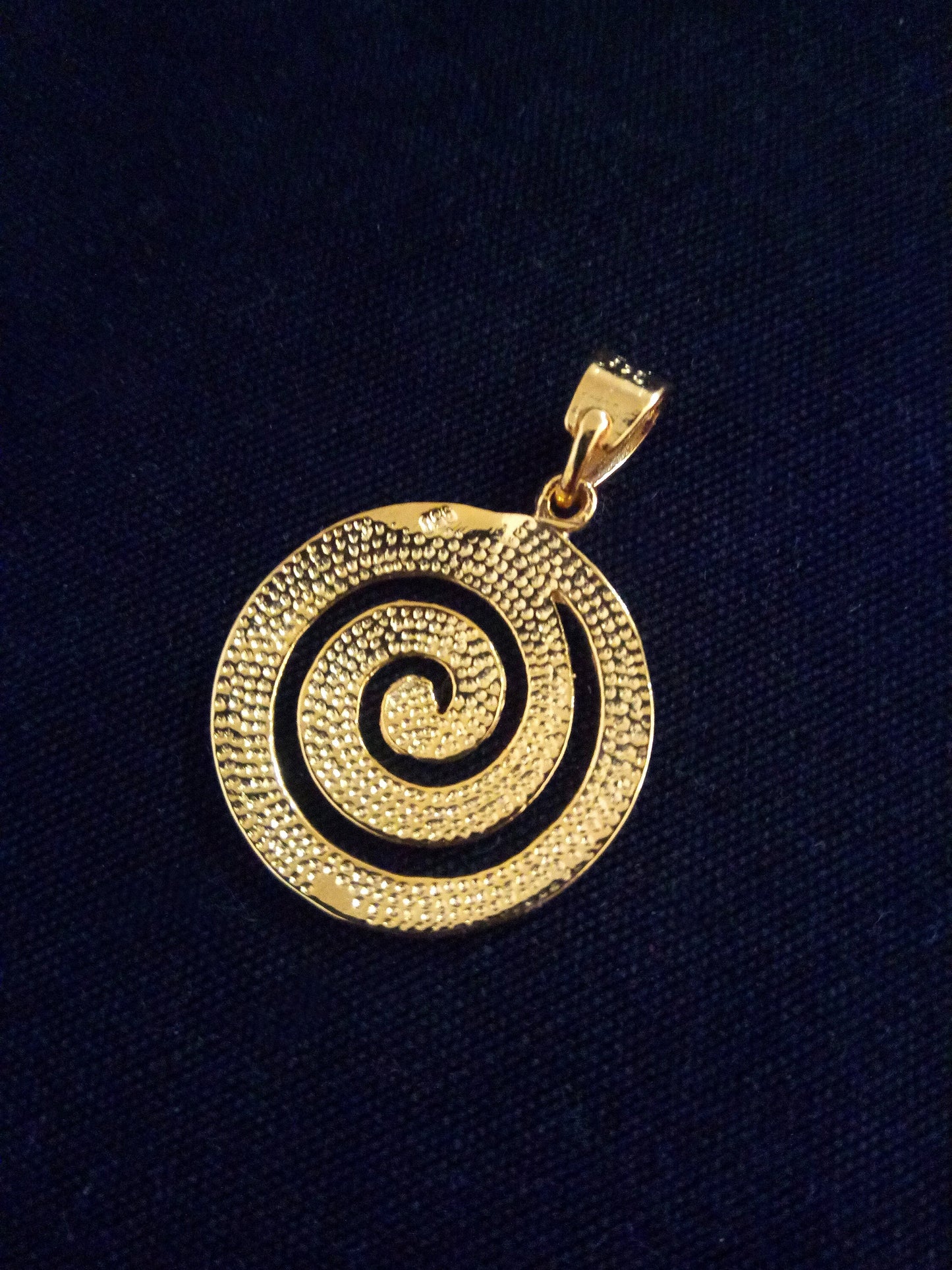 Sterling Silver 925 Greek Spiral Circle Of Life 21mm Gold Plated Round Galaxy Pendant, Meander Silver Pendant, Griechischer Silber Anhanger