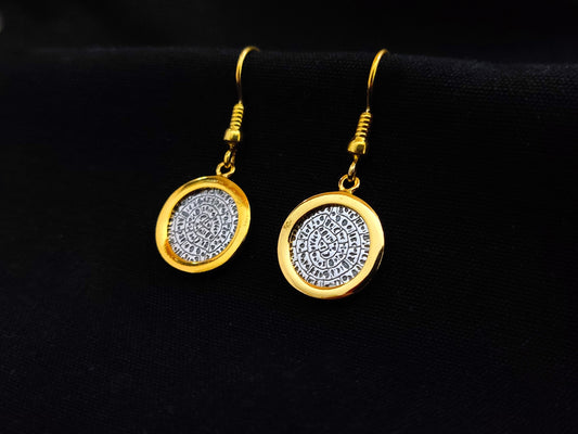 Phaistos Disc Dangle Earrings