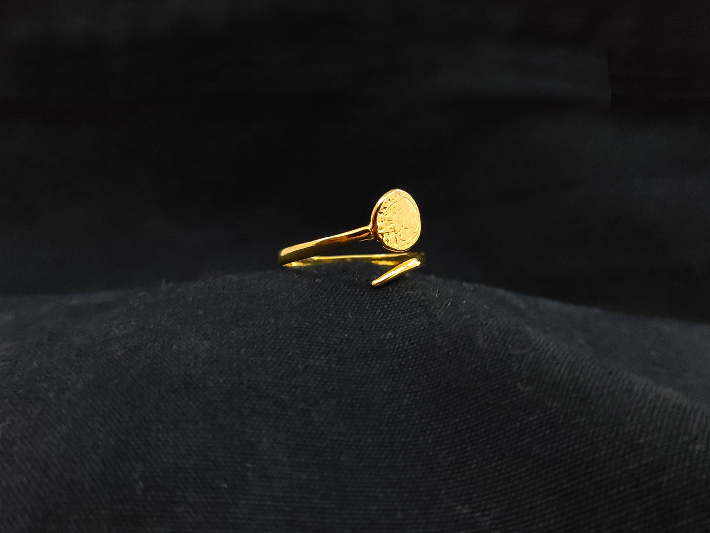 Sterling Silber 925 Diskus von Phaistos 8mm griechisch minoisch vergoldet verstellbarer Ring, Griechischer Silber Ohrringe, vergoldeter griechischer Ring, Kreta