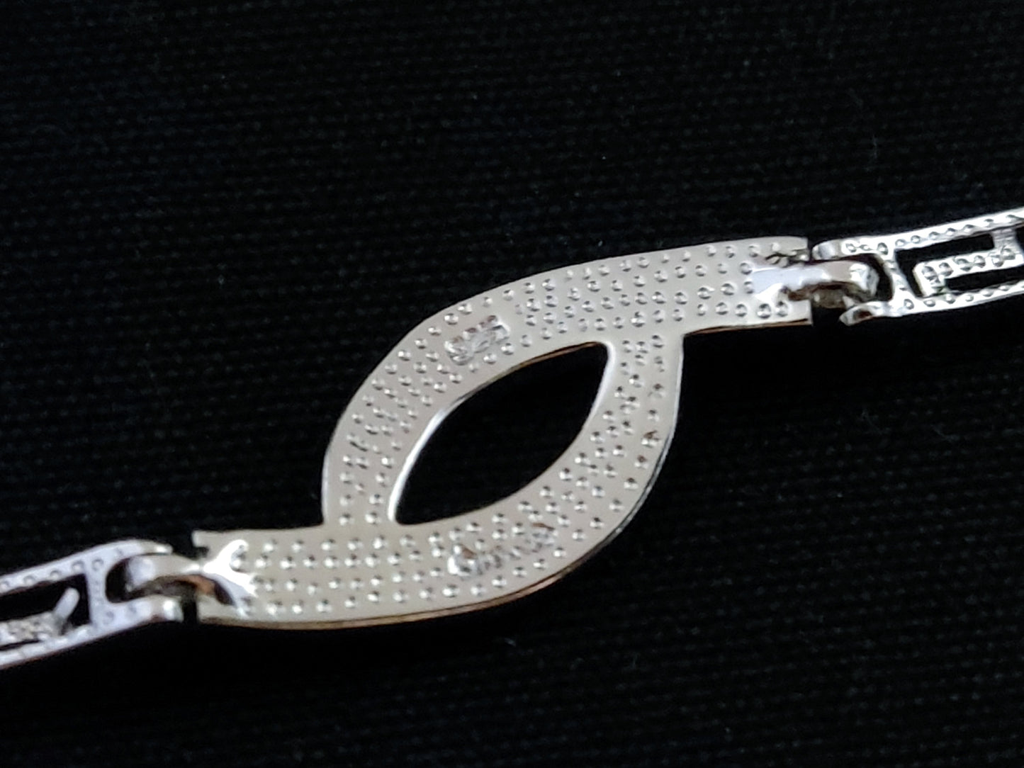 Greek Key Blue Opal Knot Silver Bracelet