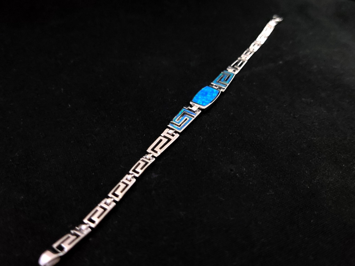Graduiertes Armband aus griechischem Opal-Silber