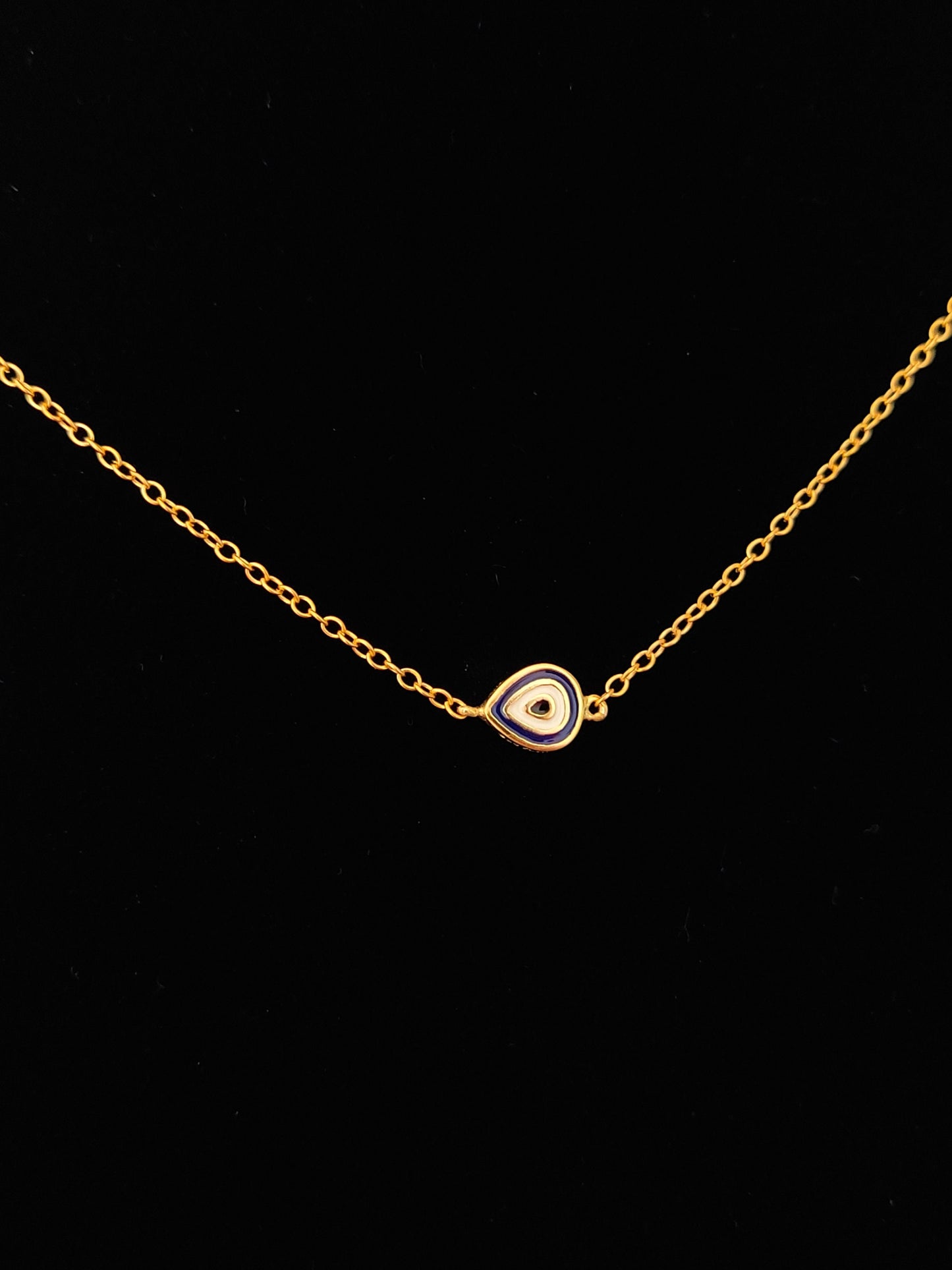 Sterling Silver 925 Small Minimalist Gold Plated Drop Evil Eye Chain Pendant Necklace, Griechischer Kette, Bijoux Grecque, Greek Jewelry