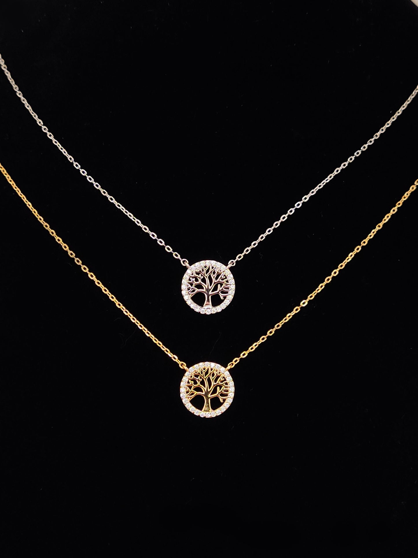 Collier pendentif petit arbre de vie en argent sterling 925 argent-or-or rose, pendentif arbre de vie 12 mm, bijoux de collier minimalistes