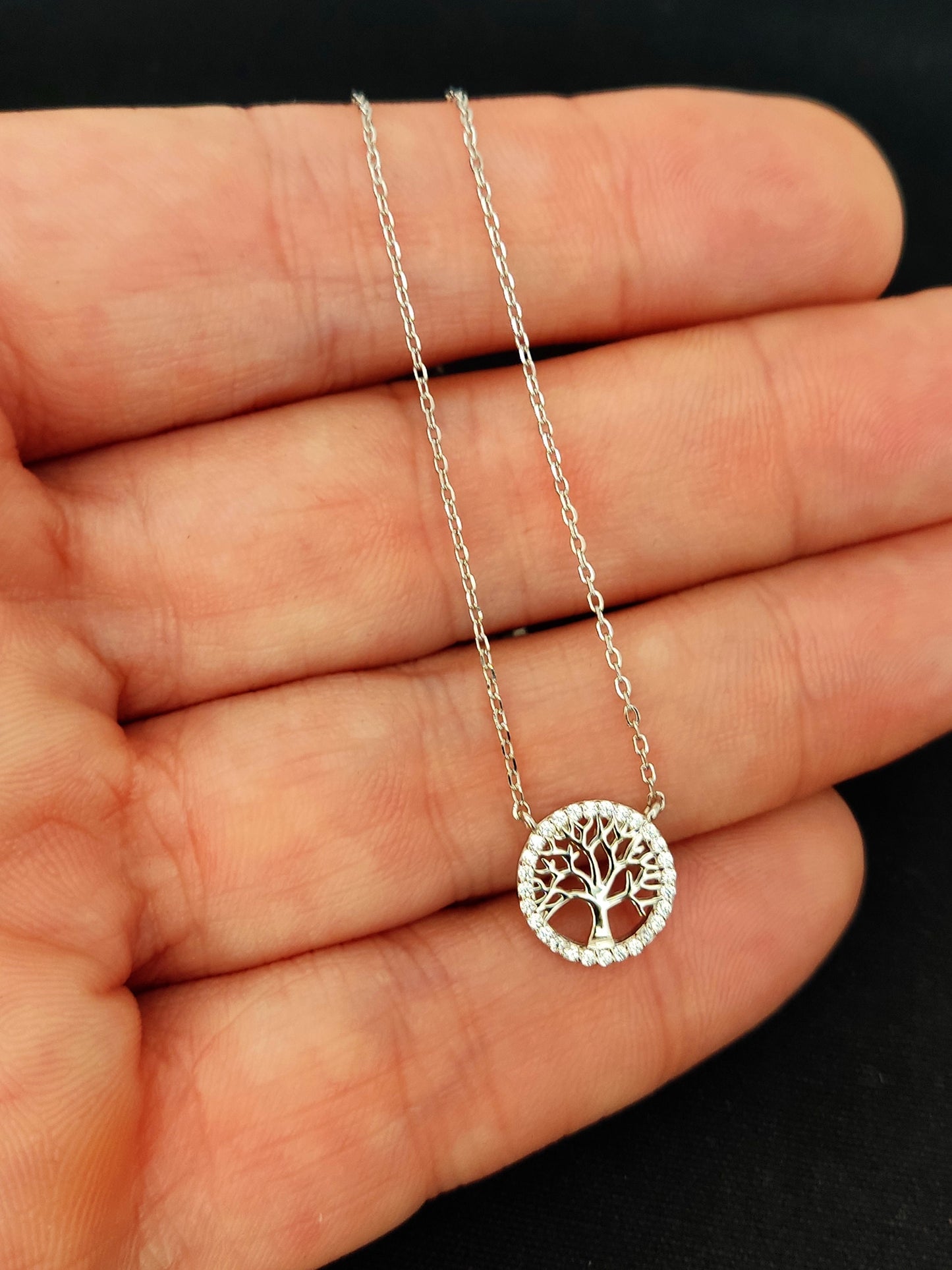 Sterling Silver 925 Silver-Gold-Rose Gold Small Tree Of Life Tiny Pendant Necklace, Tree Of Life Pendant 12mm, Minimalist Necklace Jewelry