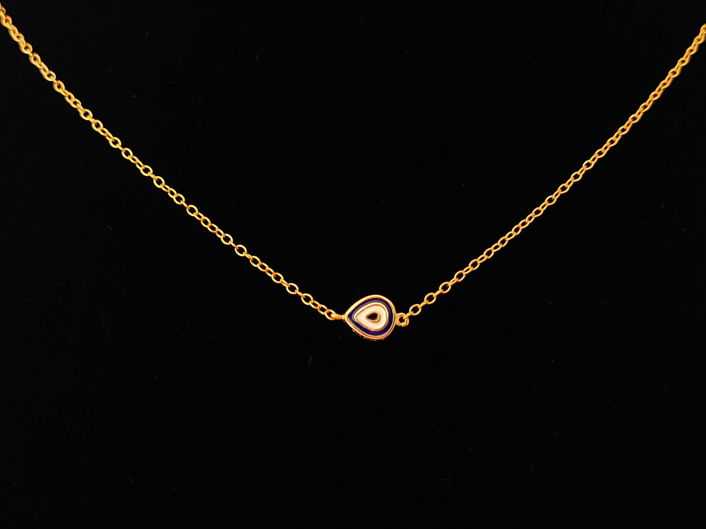 Sterling Silver 925 Small Minimalist Gold Plated Drop Evil Eye Chain Pendant Necklace, Griechischer Kette, Bijoux Grecque, Greek Jewelry