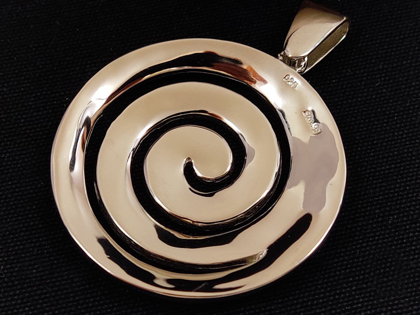 Sterling Silber 925 Griechische Spirale Feuerblauer Opal BIG Pendant 35mm, Greek Spiral Pendant, Greek Jewelry, Griechischer Opal Anhanger, Grecque