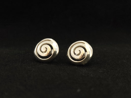 Sterling Silver 925 Meander Greek Stud Spiral Earrings 11mm, Greek Stud Earrings, Griechisches Silber Ohrringe  Bijoux Grecque,Earrings