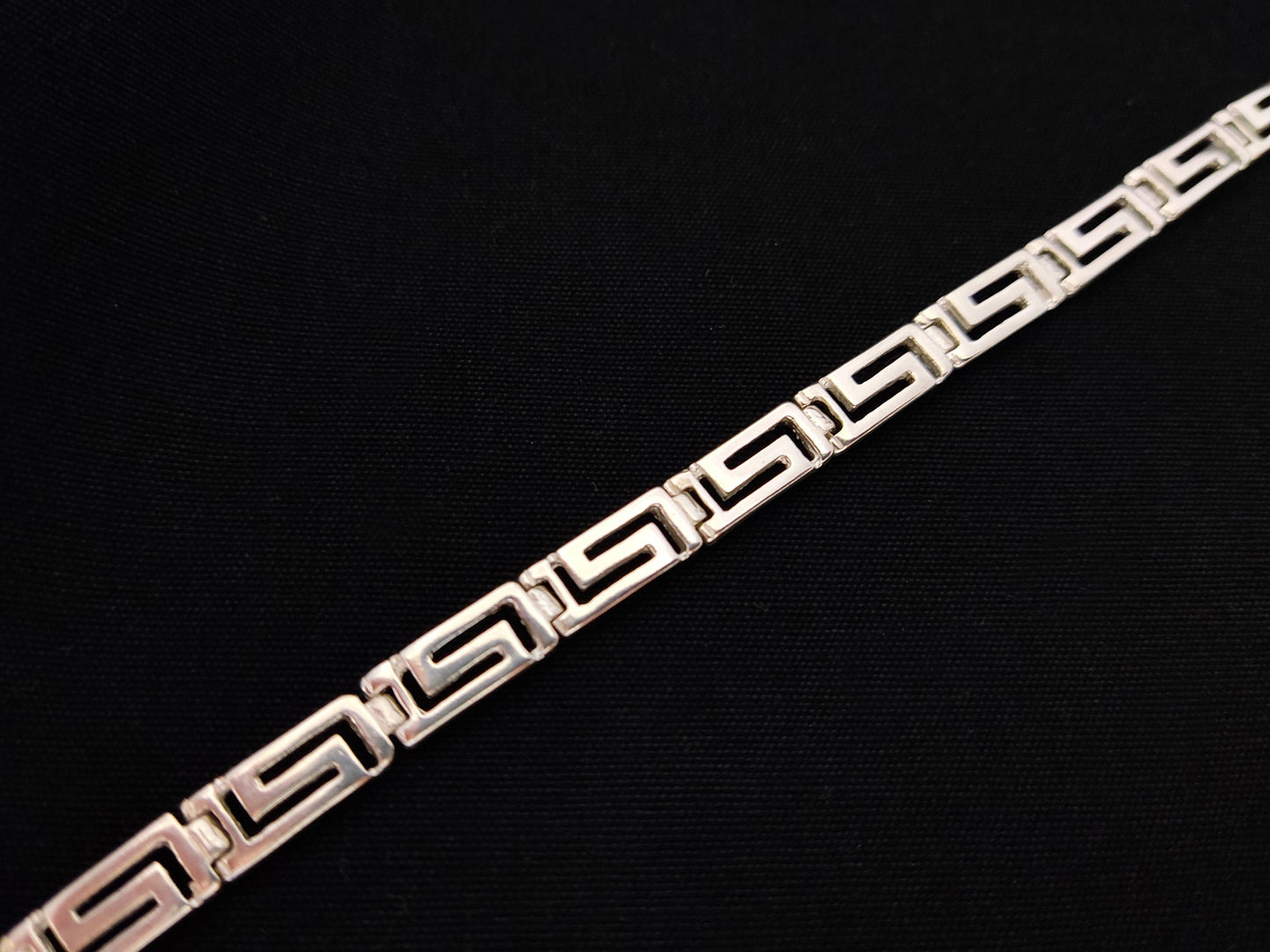Silber griechisches Armband, massiver griechischer Schlüssel Mäander griechische Männer Frauen Armband 6mm, griechischer Schmuck, griechische Silber Armband, Bijoux Grecque