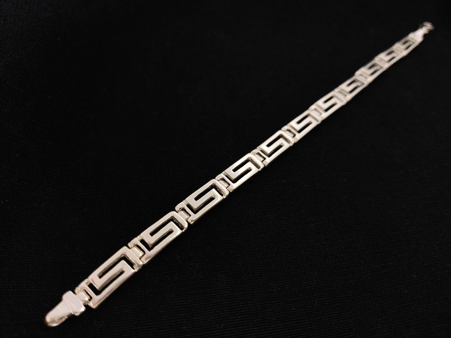 Silver Greek Bracelet, Solid Greek Key Meander Greek Men Women Bracelet 6mm, Greek Jewelry, Griechische Silber Armband, Bijoux Grecque