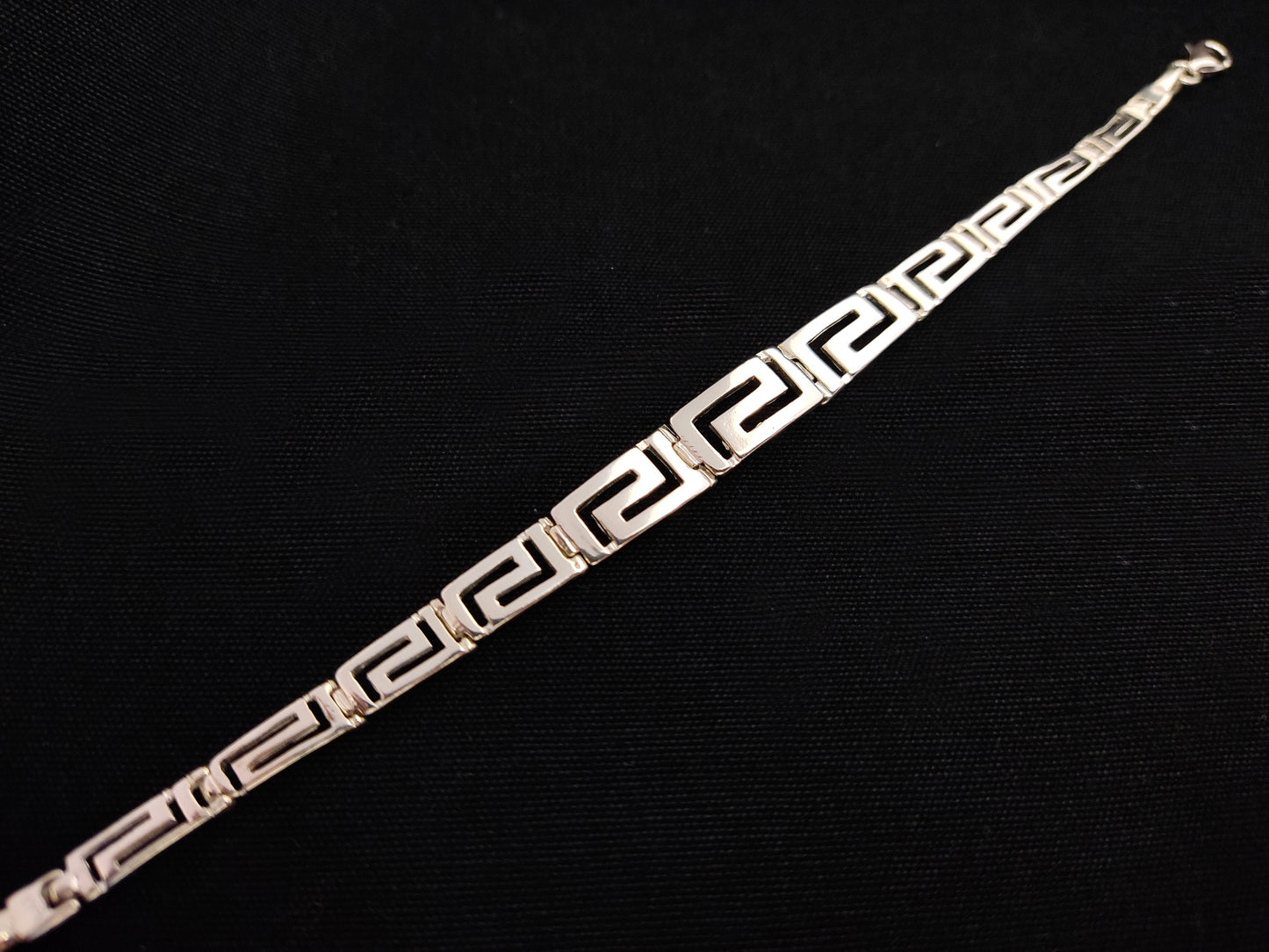Silver Greek Bracelet, Greek Key Gradual 8mm Meander Bracelet, Greek Bracelet, Greek Jewelry, Greek Silver Bracelet, Bijoux Grecque