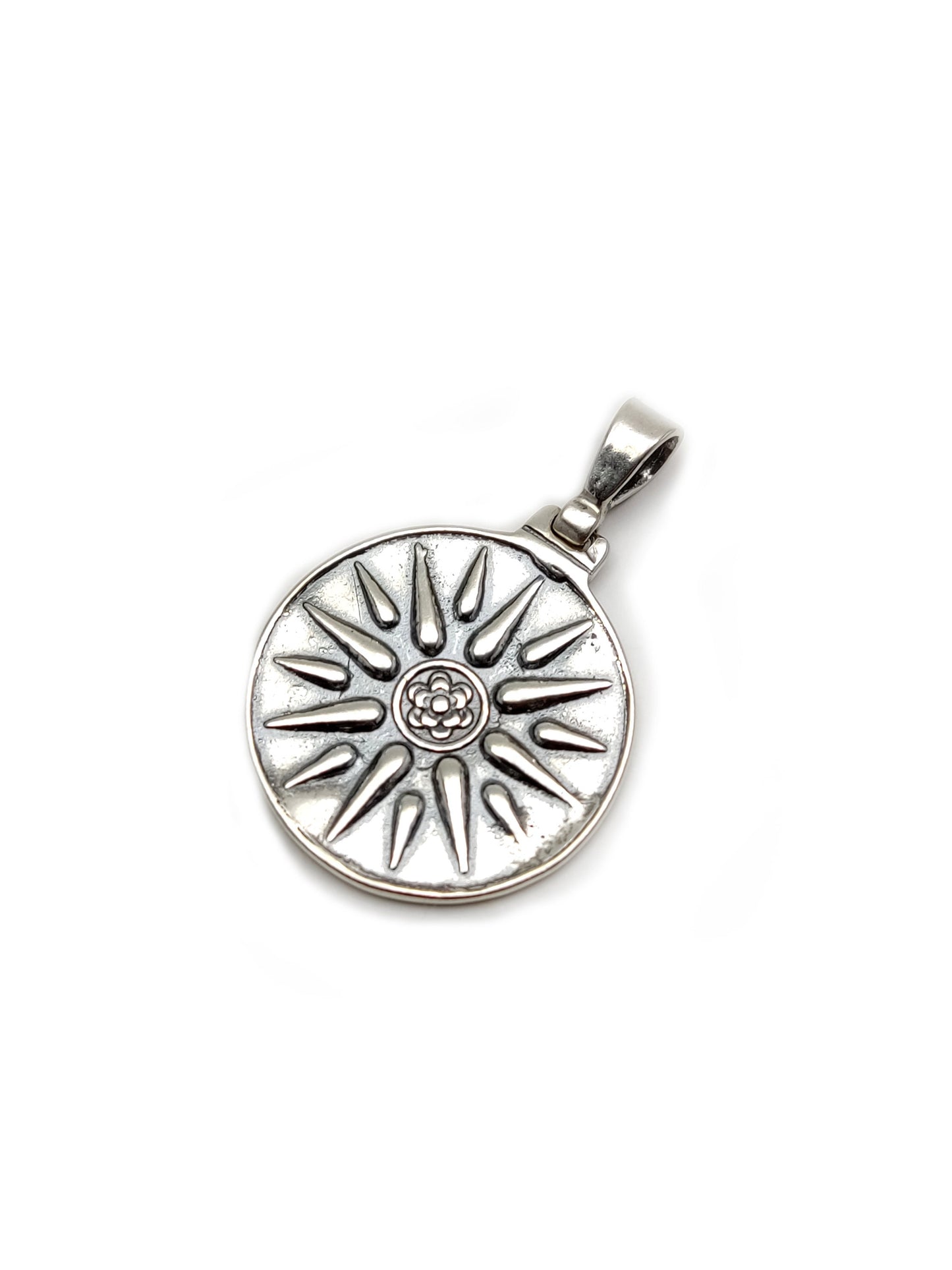 Sterling Silver 925 Greek Pendant , Vergina Greek Macedonia Sun Greek 23mm , Greek Jewelry , греческая кулон , Griechischer Anhänger