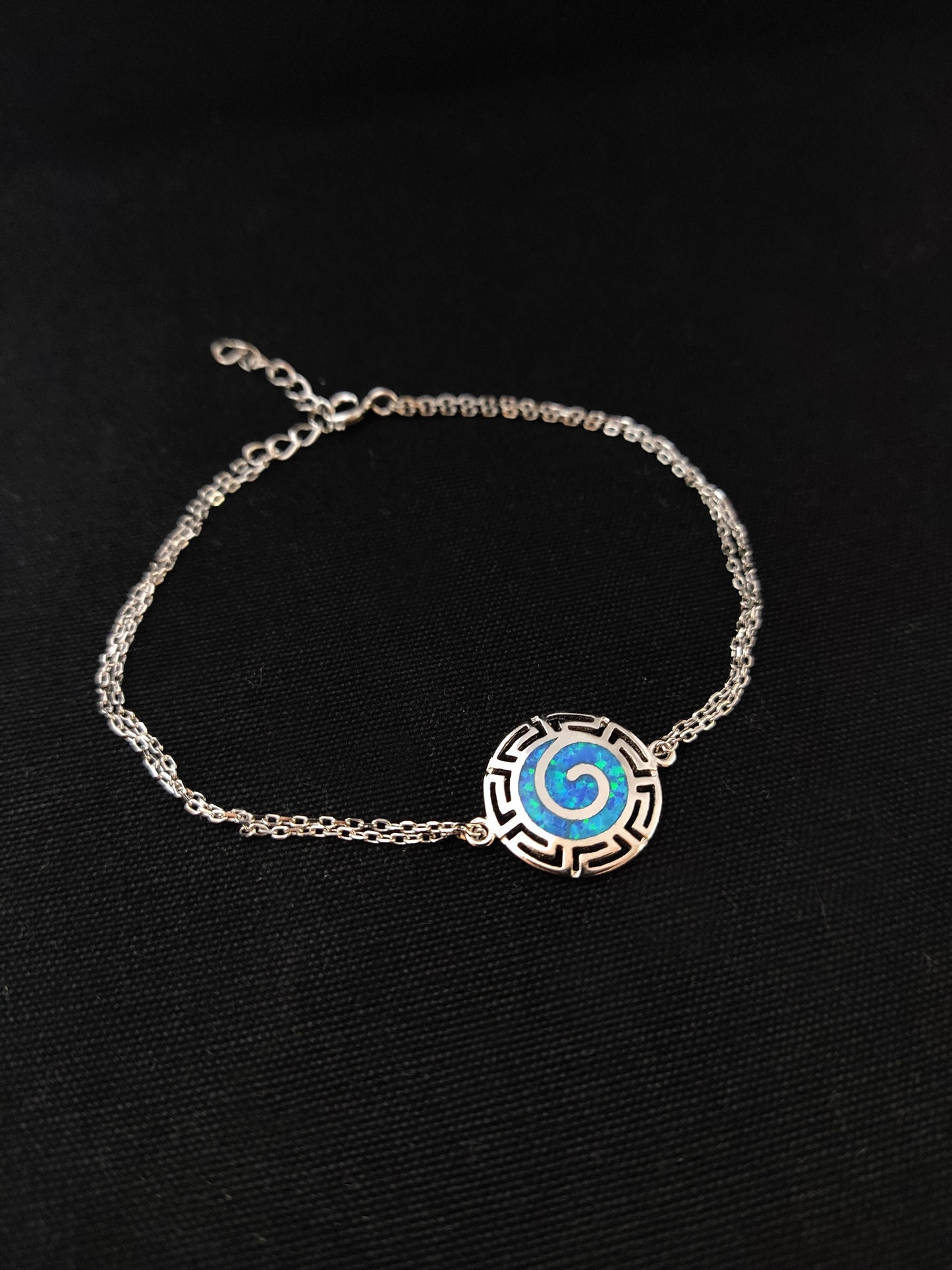 Greek Silver Opal Bracelet 15mm