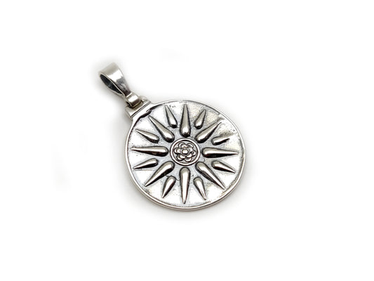Sterling Silver 925 Greek Pendant , Vergina Greek Macedonia Sun Greek 23mm , Greek Jewelry , греческая кулон , Griechischer Anhänger