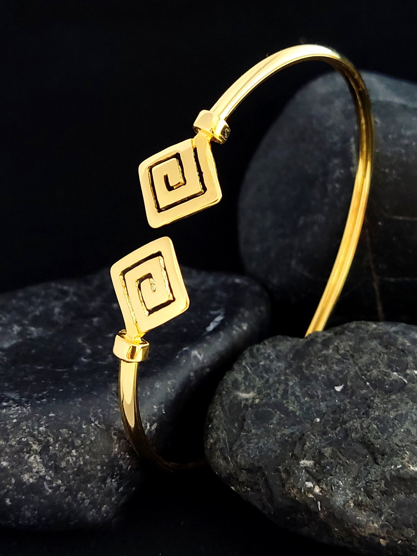 Elevate your style with our authentic Greek Sterling Silver 925 Cuff Bracelet, adorned with luxurious 22K gold plating and featuring an ancient Greek meander design. Handcrafted in Greece with meticulous attention to detail. Free shipping available. Shop now!