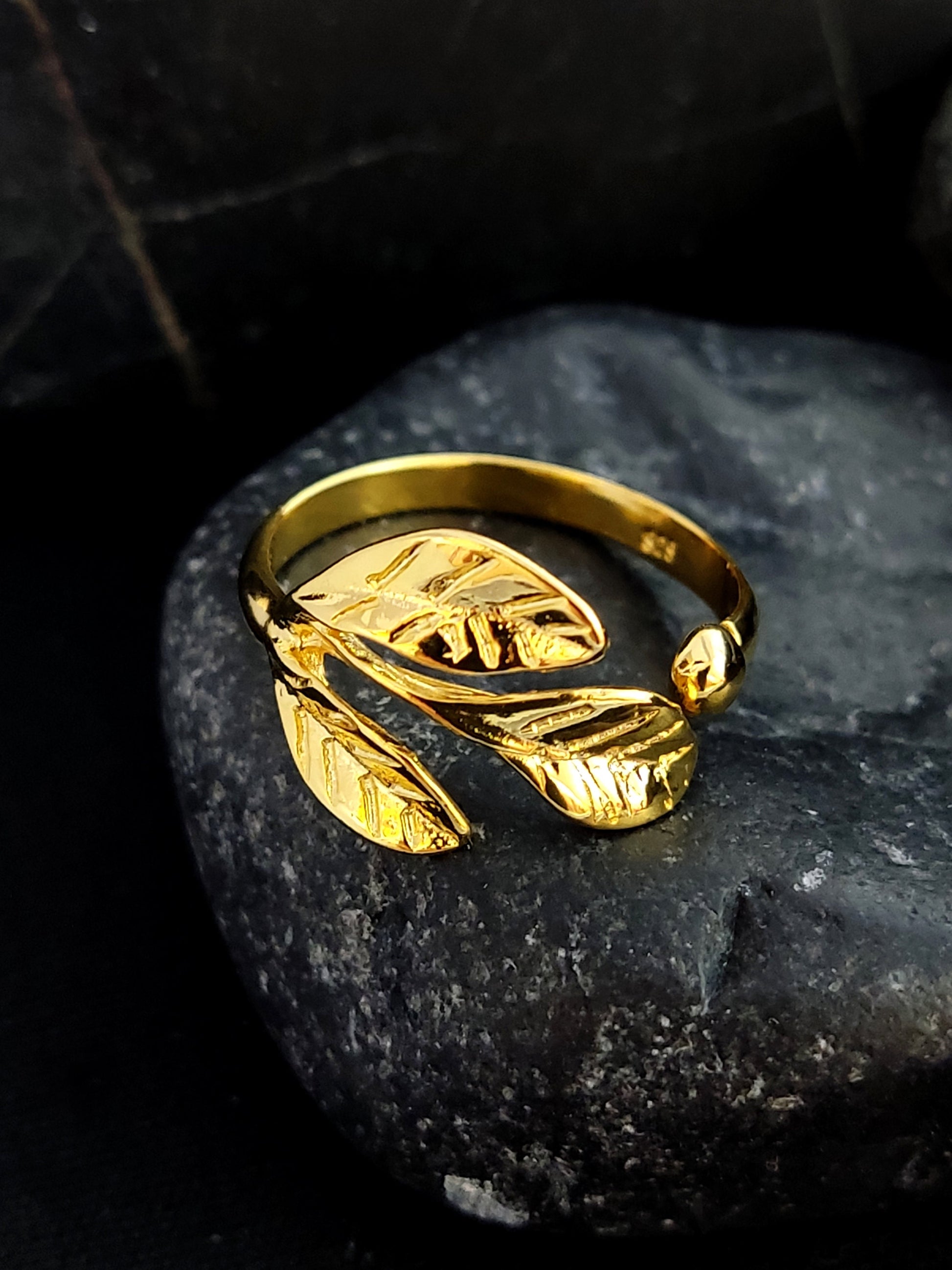 Gold Ring Olive Leaf Ring Meaning Silver 925 Greek Athena Olive Leaf Leaves Gold Plated 22K