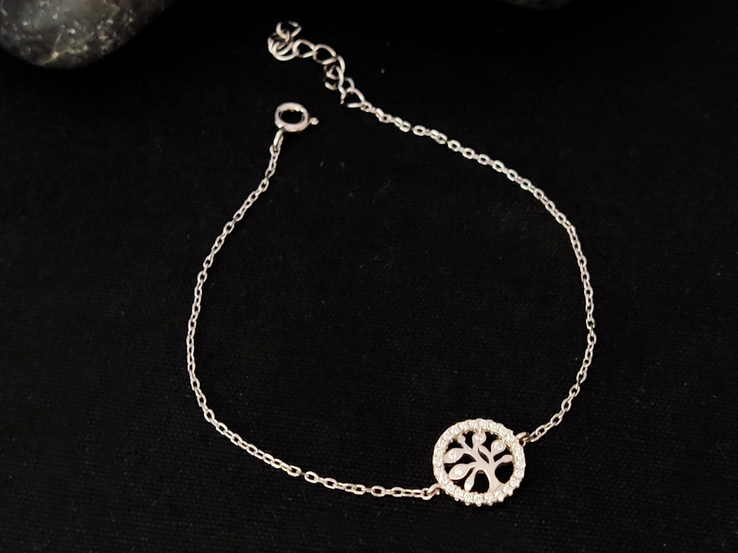 Sterling Silver 925 Tree Of Life 10mm Fine Chain Adjustable Minimalist Jewelry Greek Bracelet , Griechischer Silber Armband, Bijoux Grece