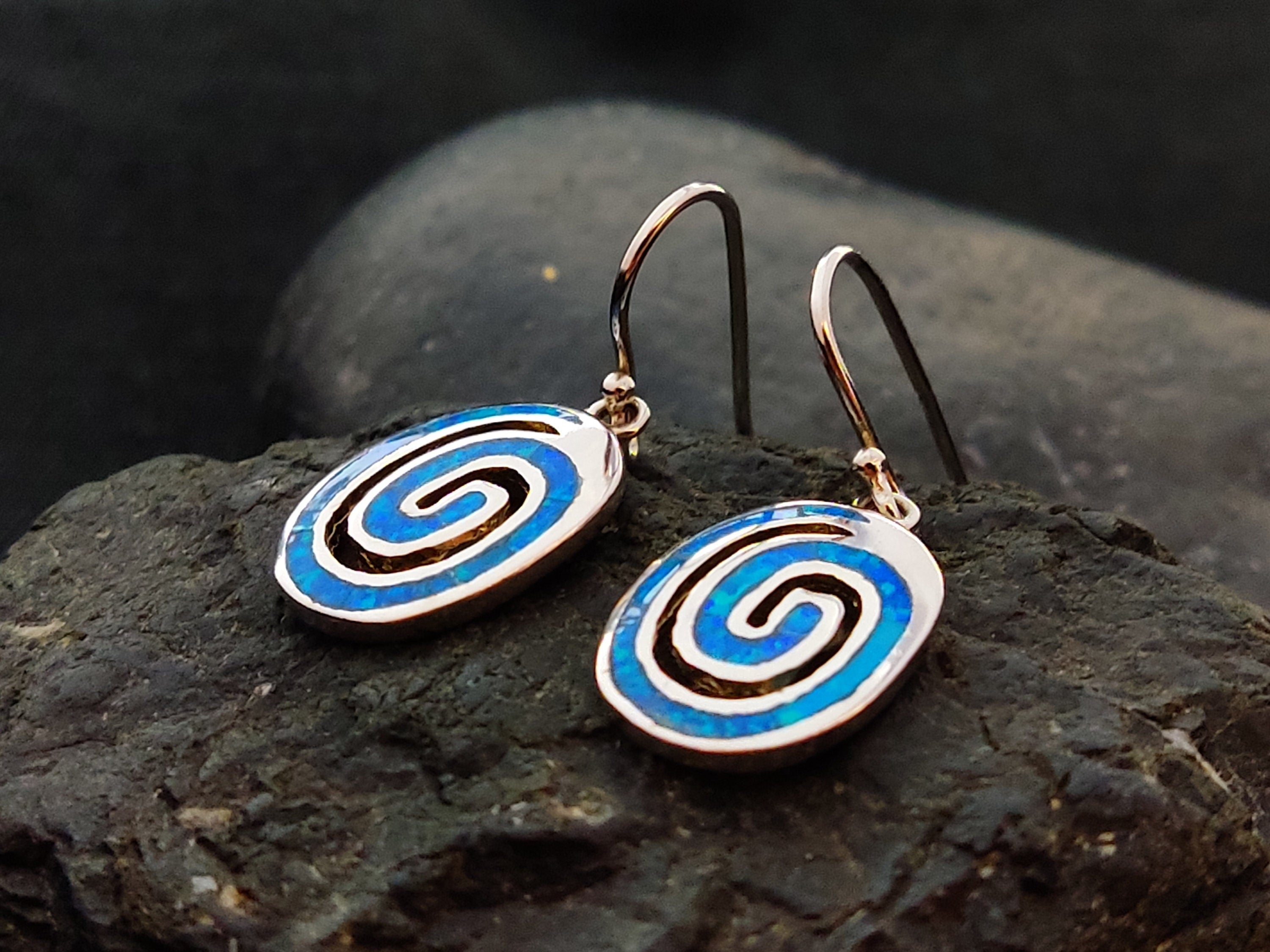 Silver store spiral earrings