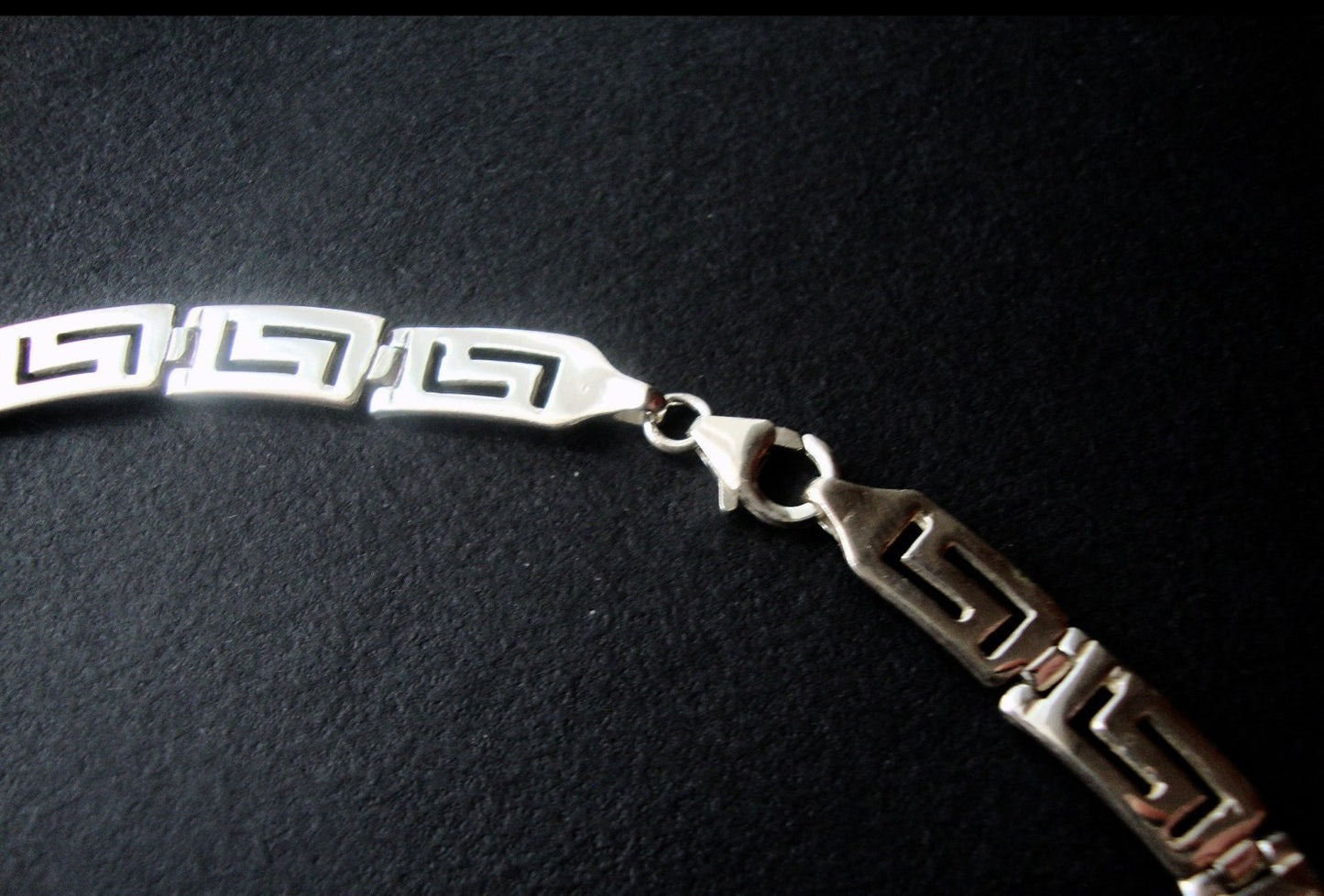Greek Key Big Silver Necklace