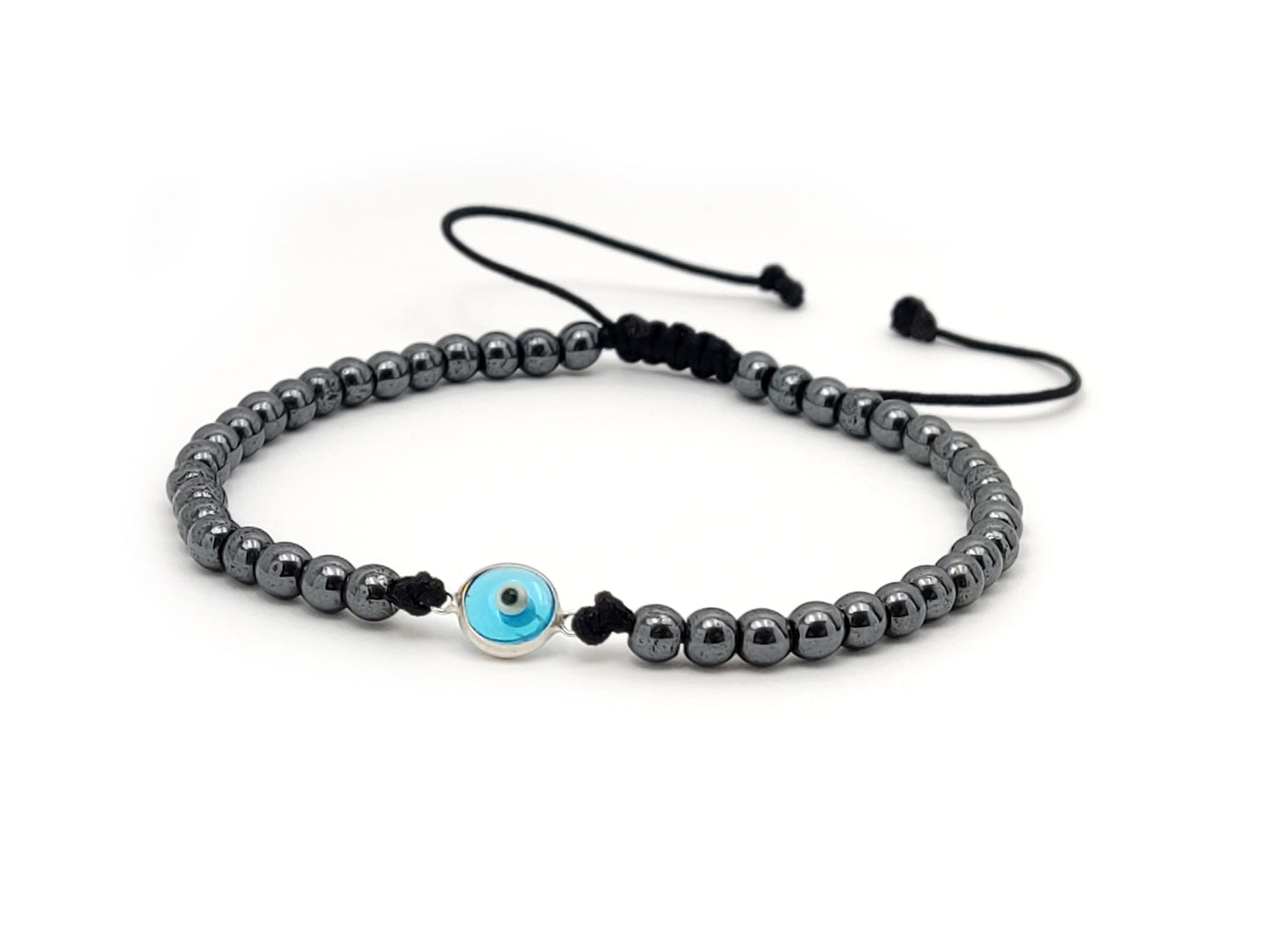 Silver Evil Eye Bracelet, Light Blue Evil Eye Nazar Greek Jewelry, Mati Bracelets, Griechischer Silber Armaband Auge, Bijoux Grecque