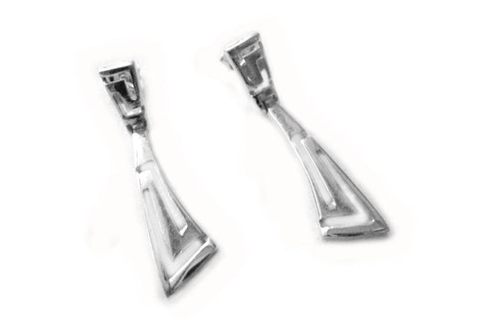 Ancient Greek Etenity Key Meandros Modern Style Sterling Silver 925 Dangle Earrings