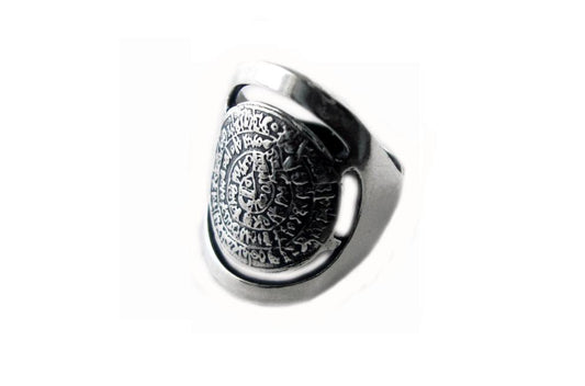 Phaistos Disc Ring, griechischer Ring, Sterling Silber 925, altgriechischer minoischer Ring, griechischer Schmuck, minoischer Schmuck, griechischer Silberring, griechisch