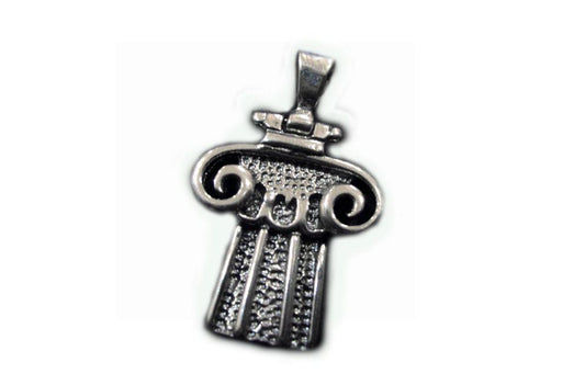 Sterling Silver 925 Ancient Greek Key Column Pendant