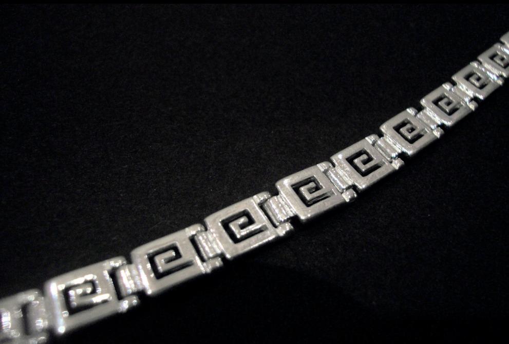 Greek Bracelet, Sterling Silver 925 Ancient Greek Eternity Key Fine Meander Bracelet , All Sizes, Greek Jewelry, Griechisches Silber Armband